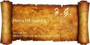 Herold Gyula névjegykártya